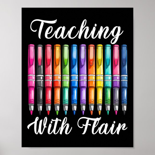 Teaching With Flair Preschool Teacher First Day Of Poster (Front)