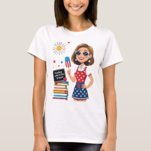 Teaching with Freedom & Flavor – July 4th Teacher  T-Shirt