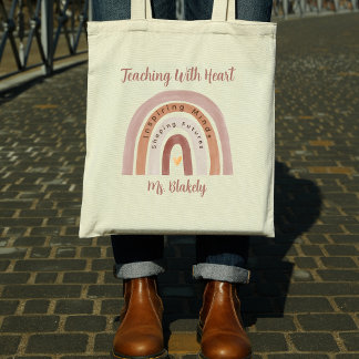 Teaching With Heart Rainbow Teacher Appreciation Tote Bag