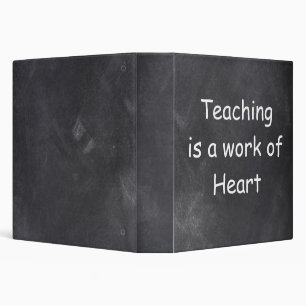 Teaching Work Heart Chalkboard Design Gift Idea 3 Ring Binder
