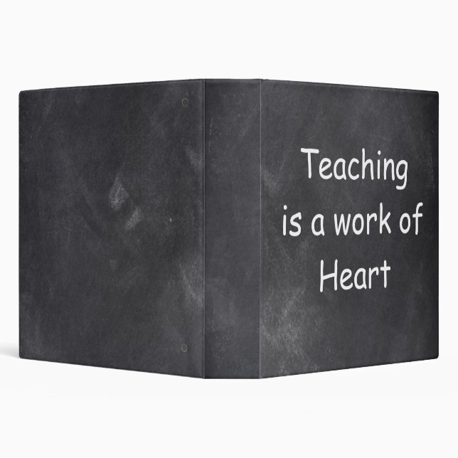 Teaching Work Heart Chalkboard Design Gift Idea 3 Ring Binder (Background)