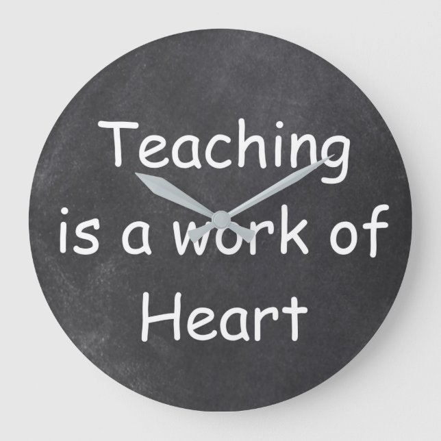 Teaching Work Heart Chalkboard Design Gift Idea Large Clock (Front)