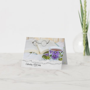 Teacup and Book Birthday Card