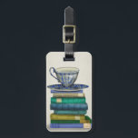 Teacup and Books 2 Luggage Tag<br><div class="desc">Entertainment & Leisure</div>