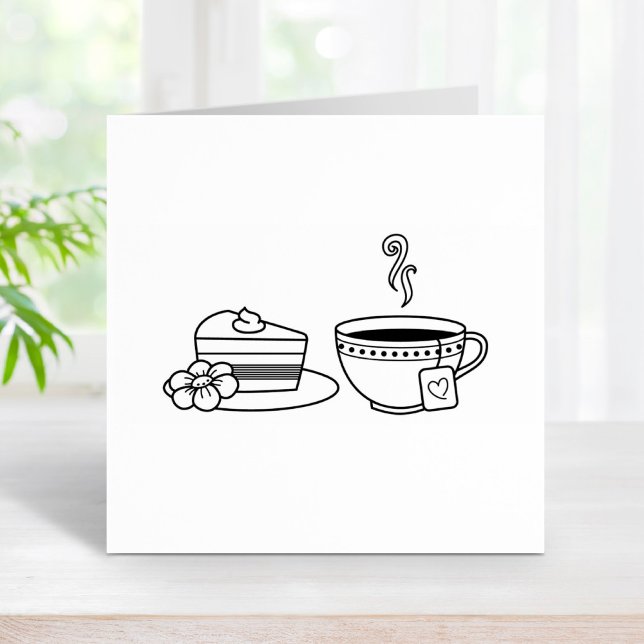 Teacup and Cake Rubber Stamp (Creator Uploaded)