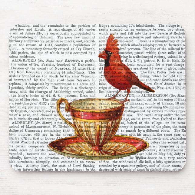 Teacup And Red Cardinal Mouse Pad (Front)