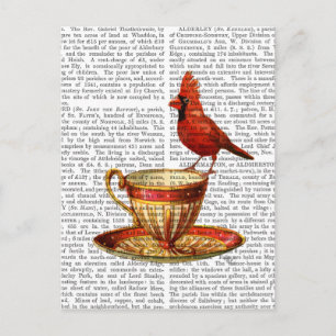 Teacup And Red Cardinal Postcard