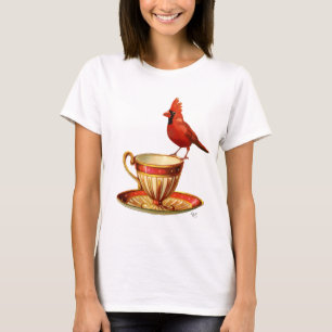 Teacup And Red Cardinal T-Shirt
