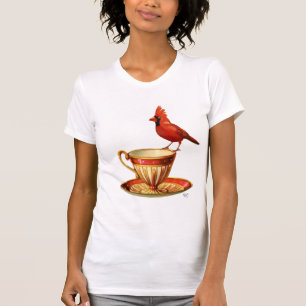 Teacup And Red Cardinal T-Shirt