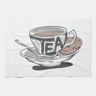 Tea Cups Tea Towel, 26 x 18 Inches, Mardel