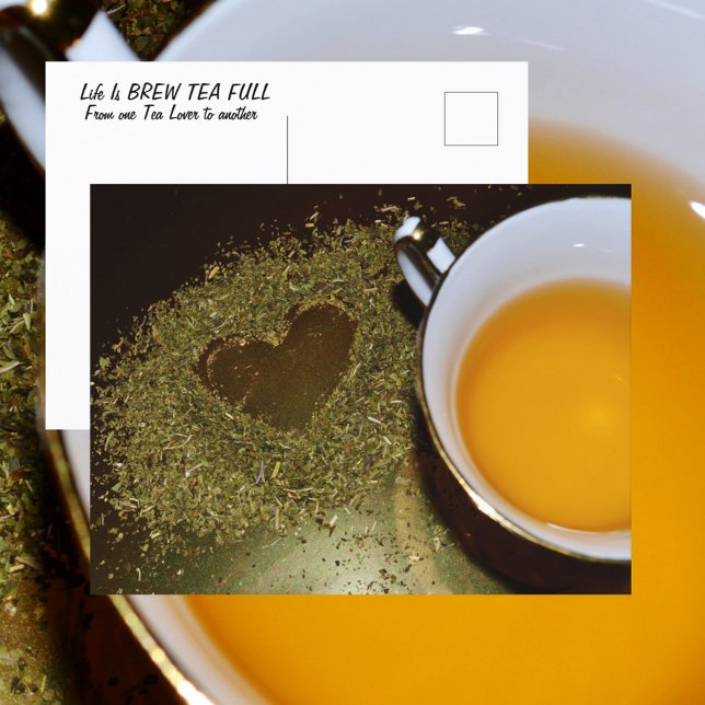 Teacup and Tea Leaves Heart  Photographic Postcard (Creator Uploaded)