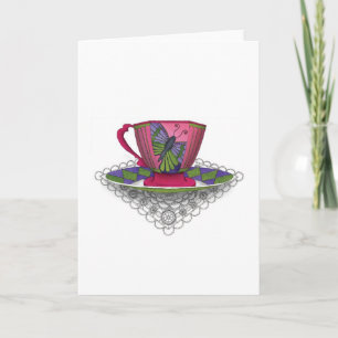 Teacup Butterfly Greeting Card