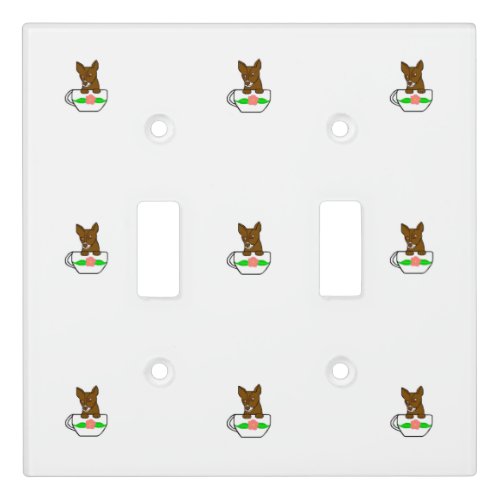 Teacup Chihuahua Double Light Switch Cover