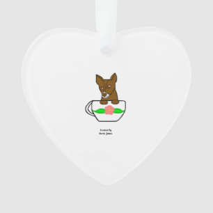 Teacup Chihuahua Heart Ornament