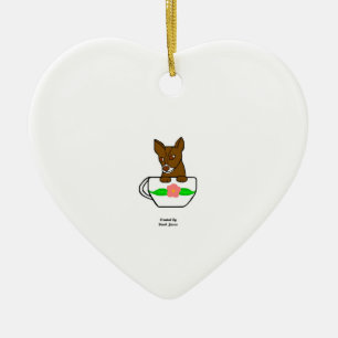 Teacup Chihuahua Heart Ornament