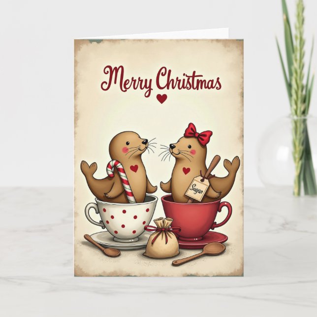 Teacup Christmas Card (Front)