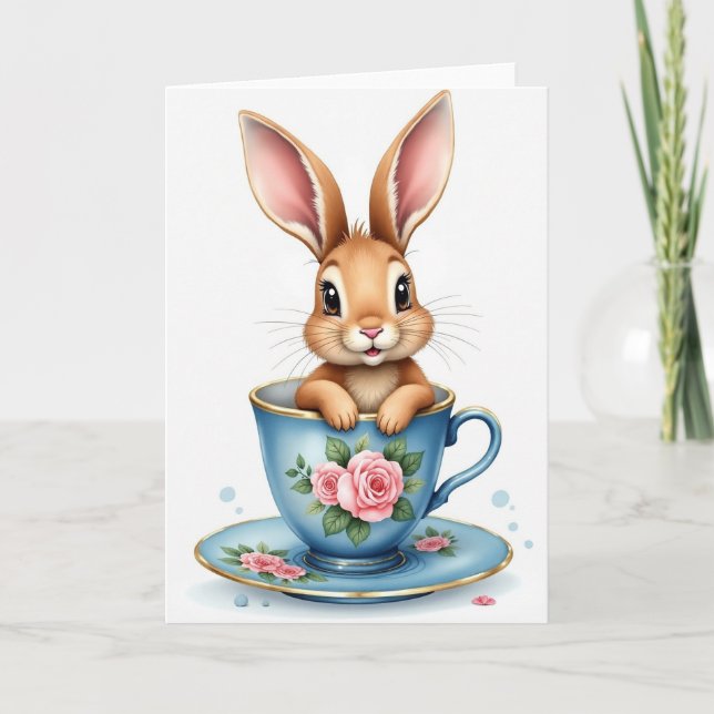 Teacup Creature Springtime Card (Front)