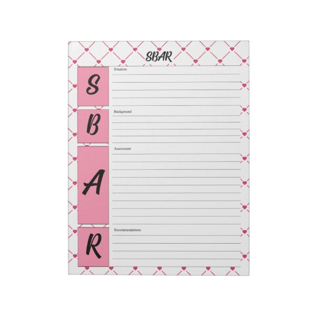 Teacup Cuties _ Nursing SBAR Sheet Notepad (Rotated)
