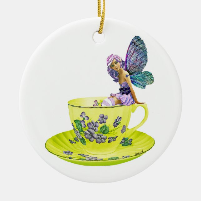 Teacup Fairy, Flower Fairy, Fairy Gifts, Fairy, Ceramic Ornament (Front)