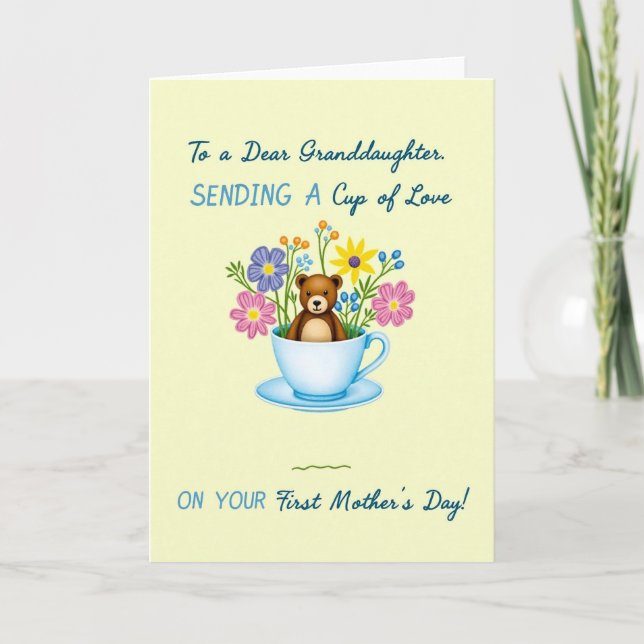 Teacup Floral Mothers Day Card (Front)