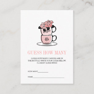 Teacup & Flowers Baby Shower Guess How Many Game Enclosure Card