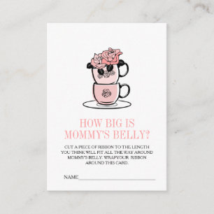 Teacup & Flowers Baby Shower Mommy's Belly Game Enclosure Card