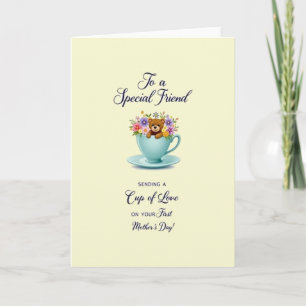 Teacup Flowers Mothers Day Card