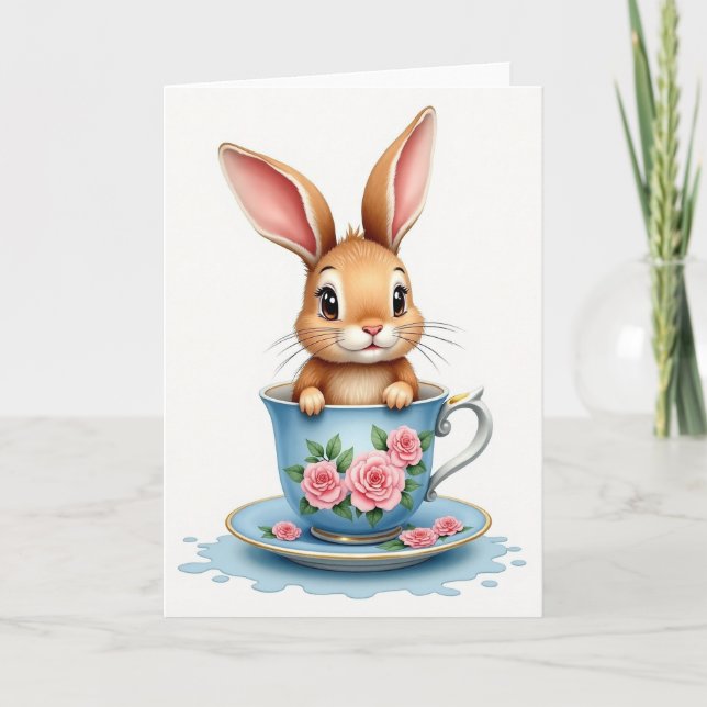 Teacup Friend Cute Animal Card (Front)