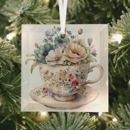 Teacup Glass Ornament