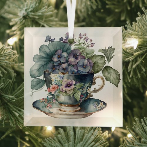 Teacup Glass Ornament