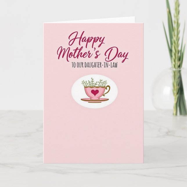 Teacup Heart Mothers Day Card (Front)