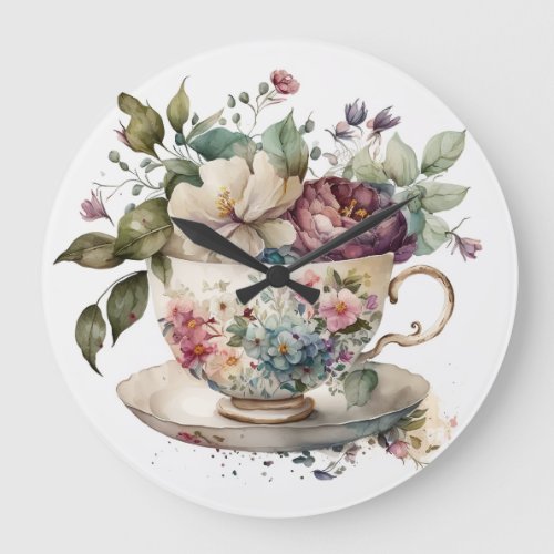 Teacup Large Clock