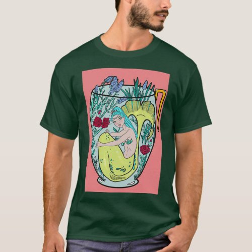 Teacup Mermaid by Sweet as Pins T_Shirt