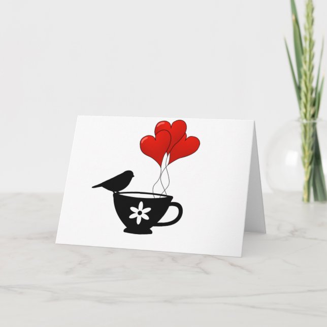 Teacup of Hearts Holiday Card (Front)
