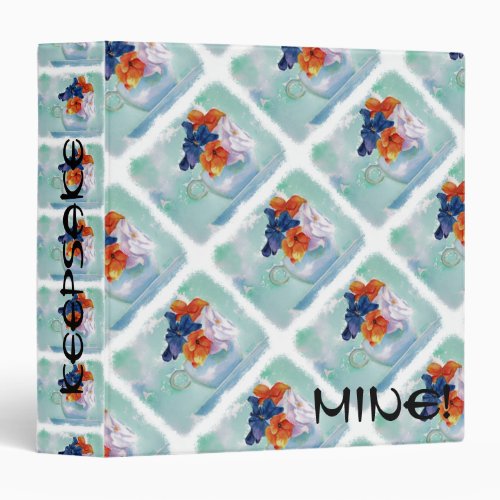 TEACUP PANSIES 3 RING BINDER