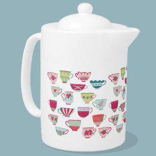Teacup Pattern Teapot