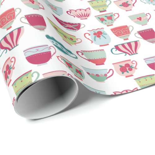 Teacup Pattern Wrapping Paper