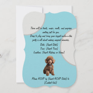 Teacup Poodle Baby Party Invitation