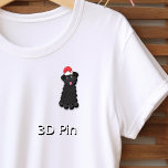 Teacup Poodle Christmas Pet Cutout Pin<br><div class="desc">Cute,  curly haired,  black,  teacup poodle with red Santa Claus hat on top of head.  Adorable eyes and pink tongue out.  



Graphic illustration by: Lori@SaltTownStudio</div>