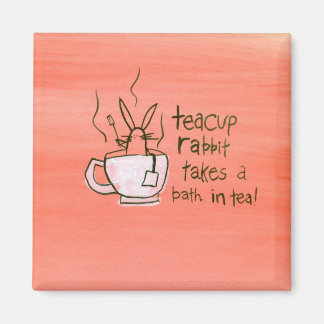 Teacup Rabbit Takes a Bath. In Tea! Magnet