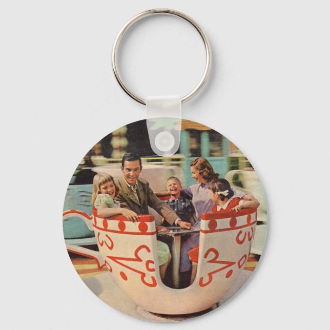 teacup ride at the amusement park keychain (Front)