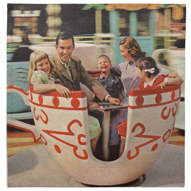 teacup ride at the amusement park napkin (Front)