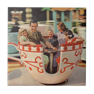 teacup ride at the amusement park tile