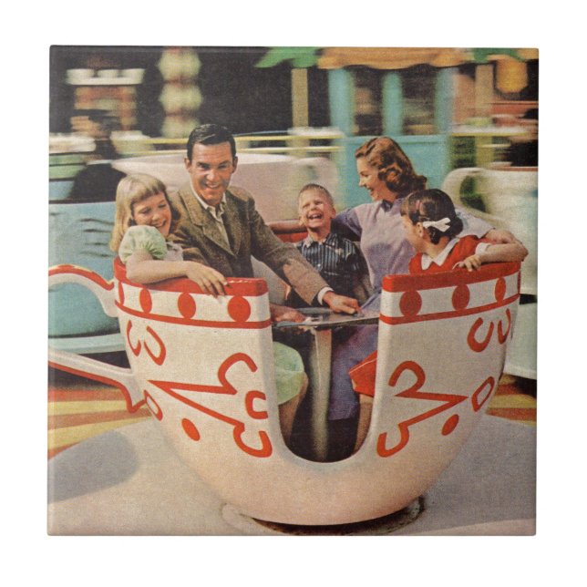 teacup ride at the amusement park tile (Front)