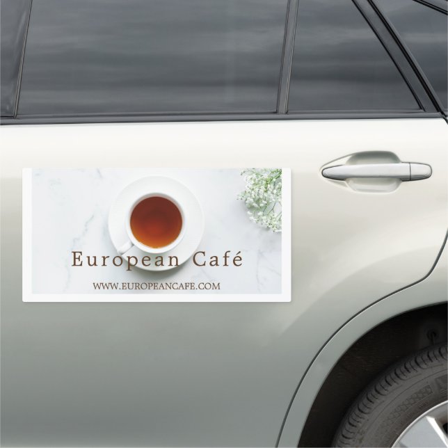 Teacup & Saucer, Barista, Café, Coffeehouse Car Magnet (In Situ)