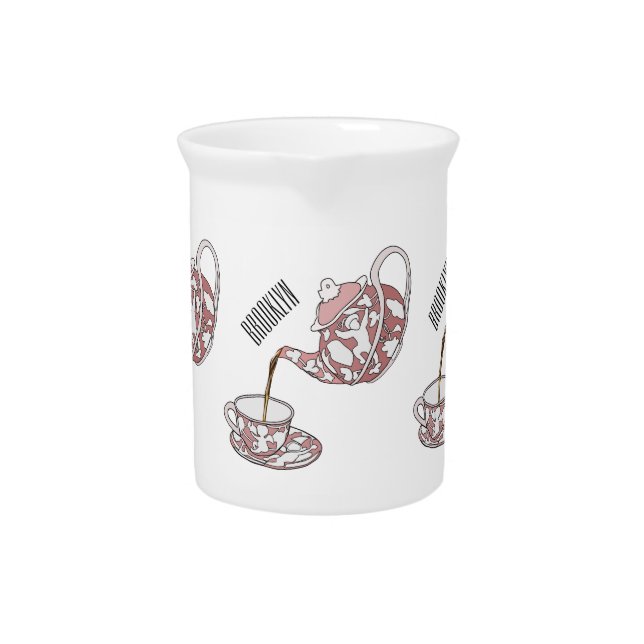 Teacup set cartoon illustration  beverage pitcher (Front)