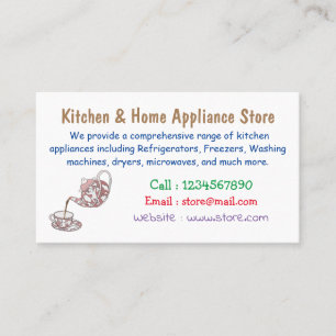 Teacup set cartoon illustration business card