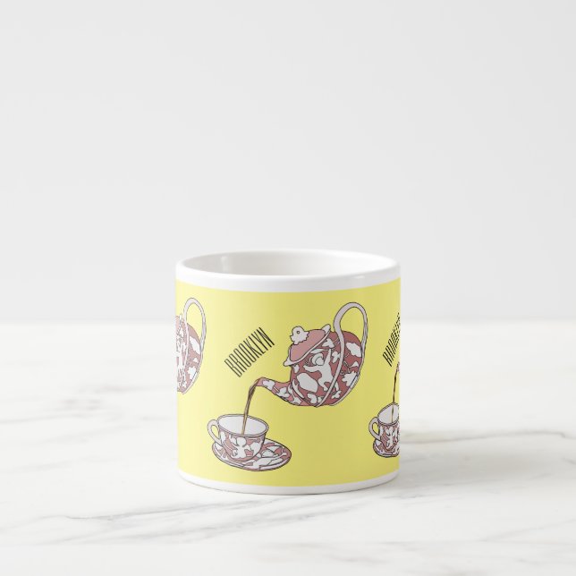 Teacup set cartoon illustration  espresso cup (Front)