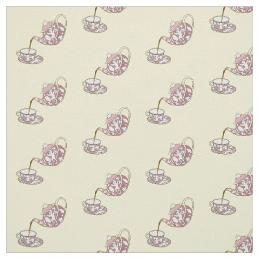 Teacup set cartoon illustration fabric