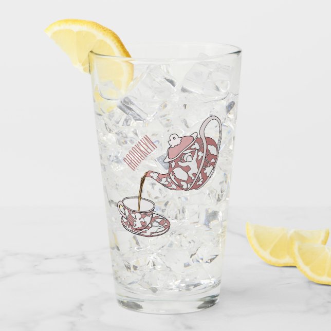 Teacup set cartoon illustration  glass (Front Ice)